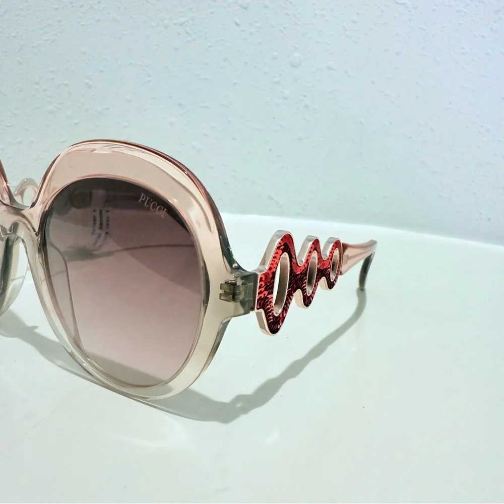 Pucci Emilio Pucci 55 mm Women’s Round Orange Sunglasses NWT